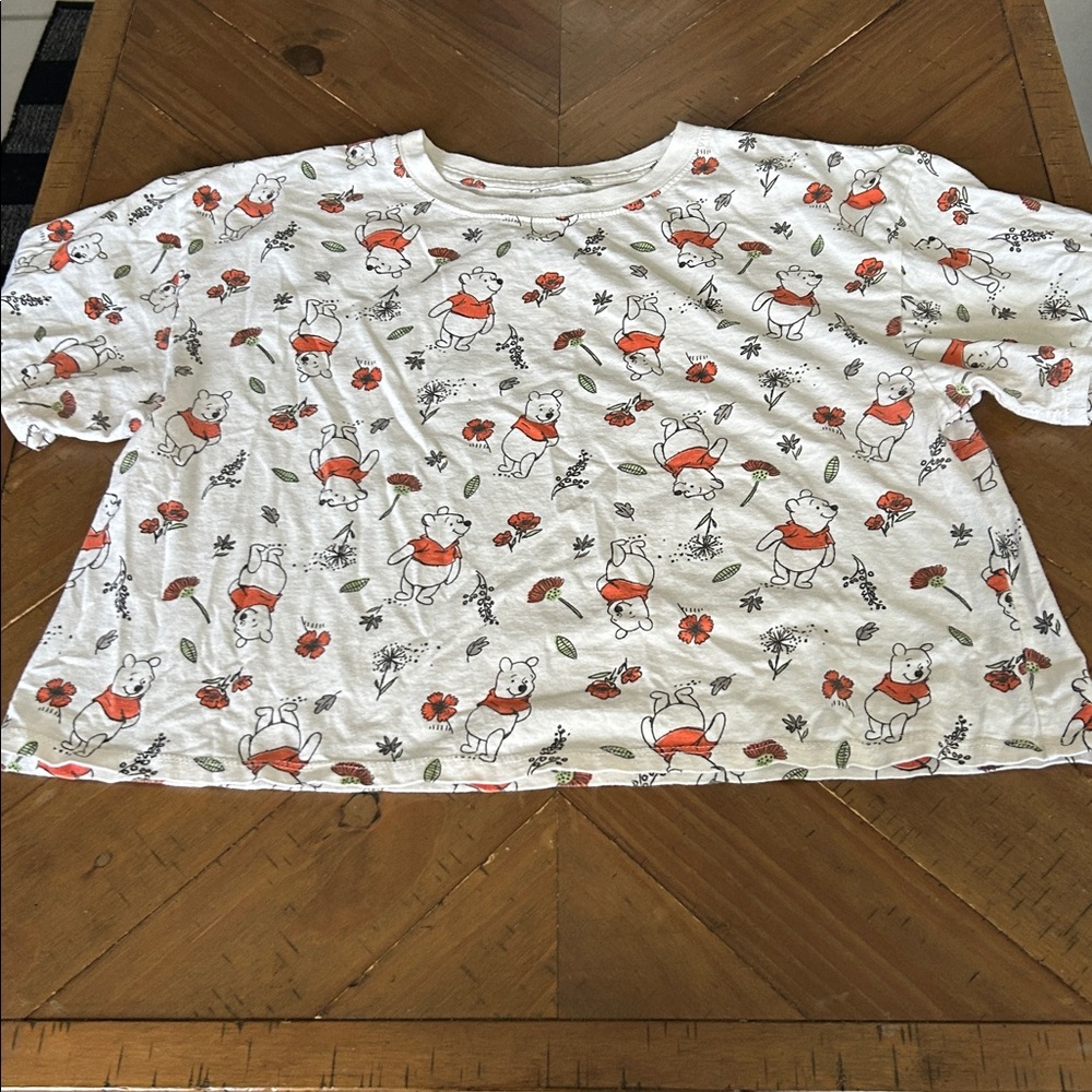 Disney Winnie the Pooh Floral Tee - White and Red